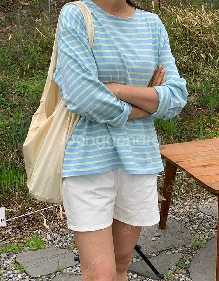 프롬바이제이 데님 반바지 화이트 스몰 숏--0
