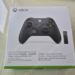 [미개봉] Xbox 4세대 무선 컨트롤러 카본 블랙 + 무선 어댑터 리시버 정품 팝니다.