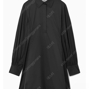 코스 개더드 슬리브 미니 셔츠 드레스 COS 원피스 블랙 34