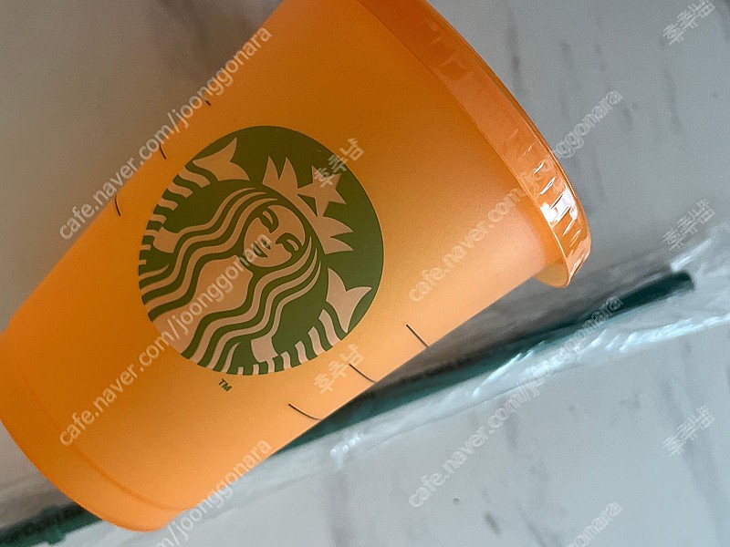 새상품 스타벅스 해외 한정판 리유저블콜드컵 빨대세트 투명 오렌지색​국내는 미출시 된 해외 한정판