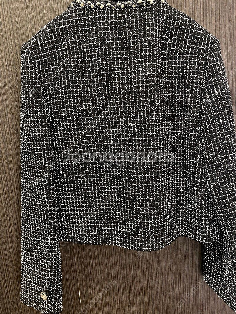타임 TIME 24SS 울 블렌드 칼라리스 트위드 자켓...--1