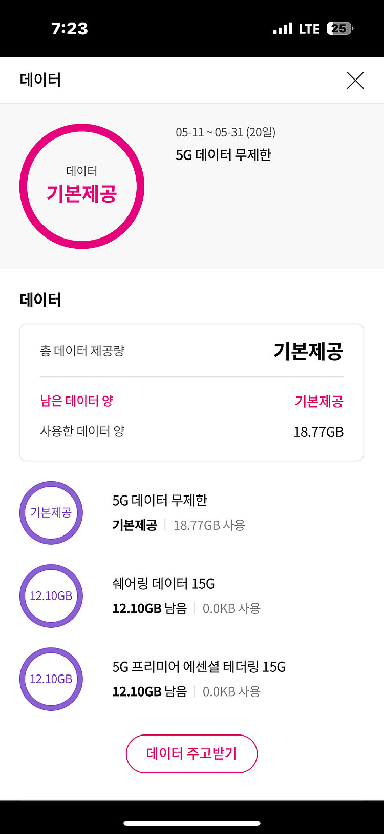 lg유플러스 데이터팝니다 2기가 3천원--0