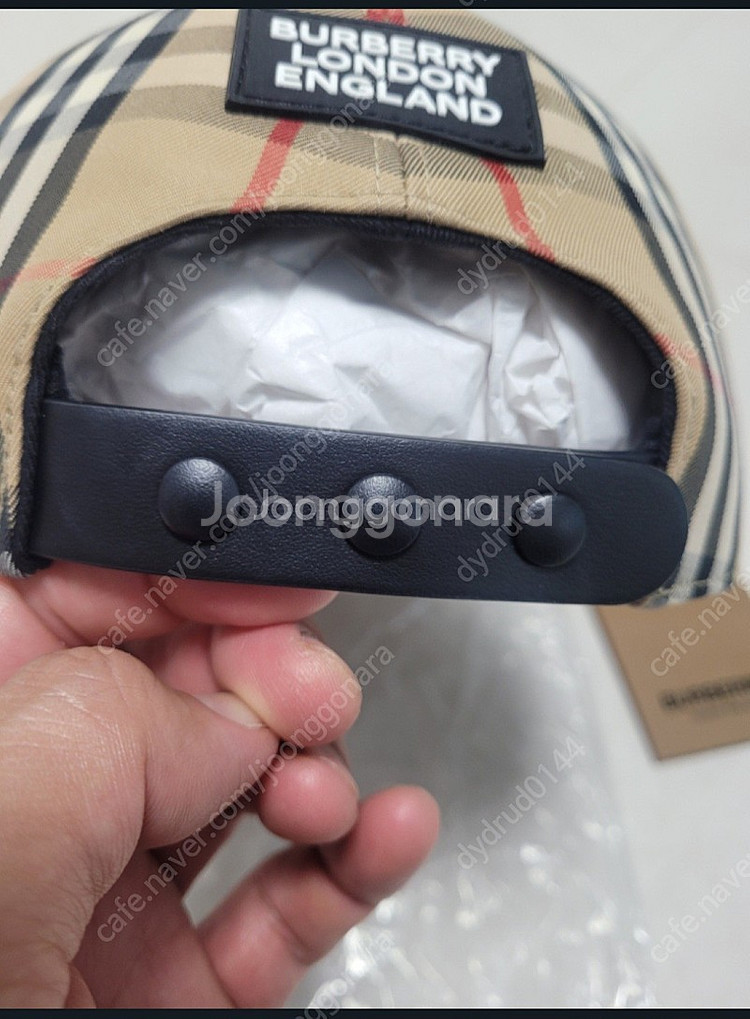 버버리 23 아플리케 빈티지 체크야구모자 S사이즈--5