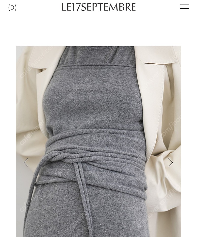 le17septembre 캐시미어 블렌드 니트 튜브탑 그레이 CASHMERE BLEND KNIT TUBE TOP [GREY]