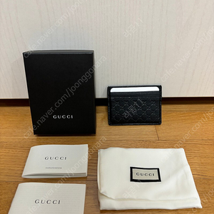 구찌 카드지갑(Micro GG Ssima Card Case Black)