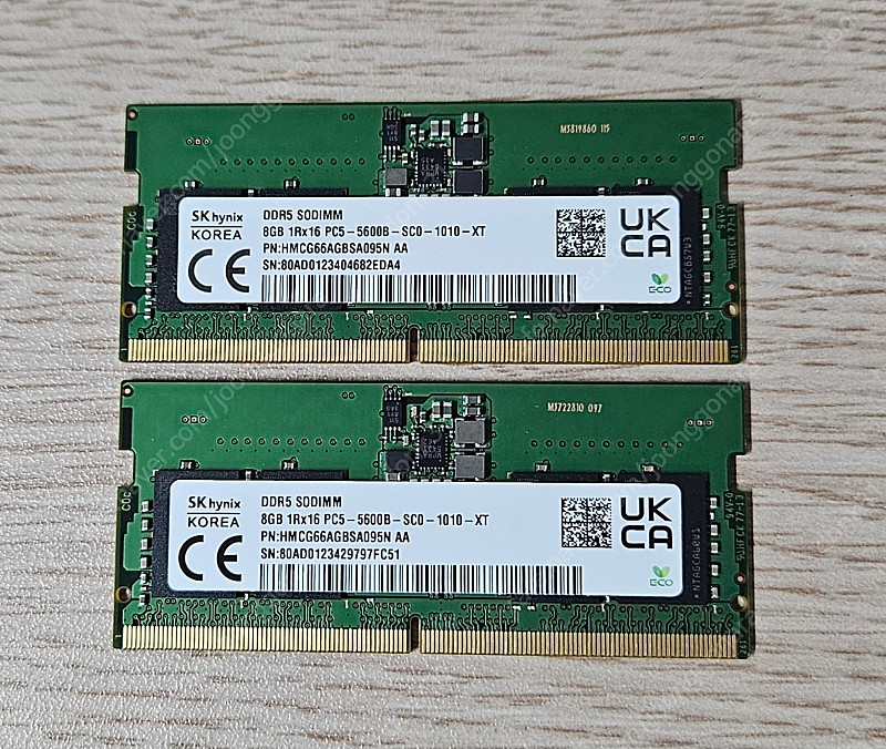 노트북 메모리 SK하이닉스 DDR5 5600mhz 8g 2개