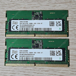노트북 메모리 SK하이닉스 DDR5 5600mhz 8g 2개