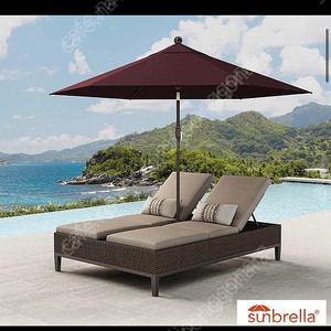 아지오 맥킨지 채이스 라운지 의자 2pc +우산세트 선베드 야외테이블 벤치 그늘막 야외 정원 선베드 선배드