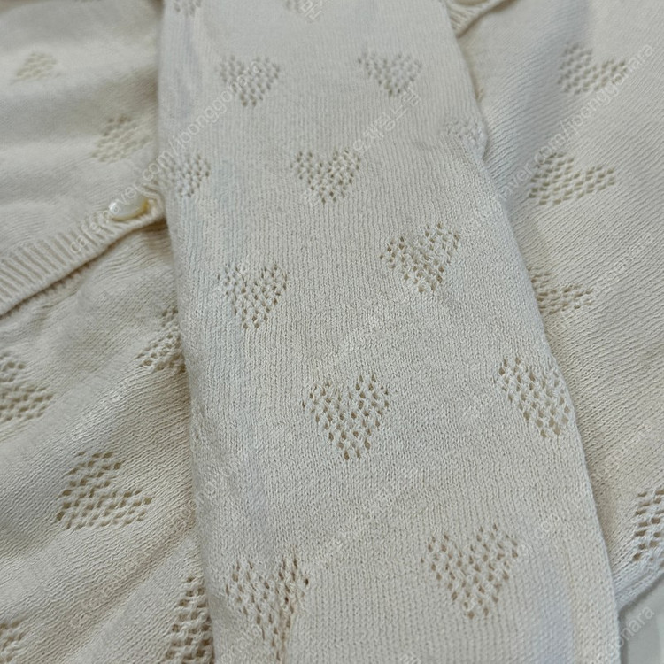 동그라미마켓 반팔 하트 가디건 M 아이보리 이미지