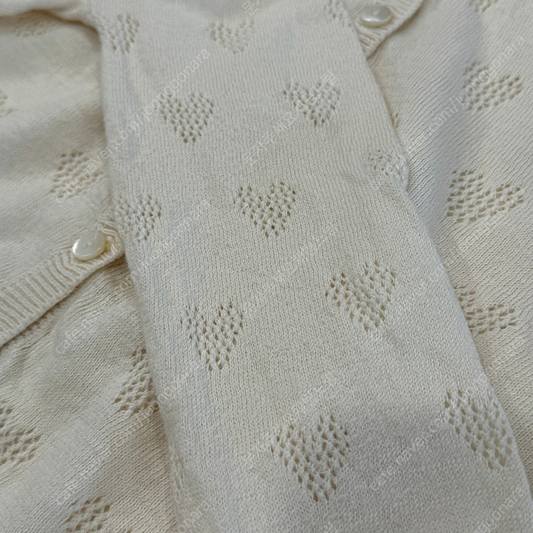 동그라미마켓 반팔 하트 가디건 M 아이보리 이미지