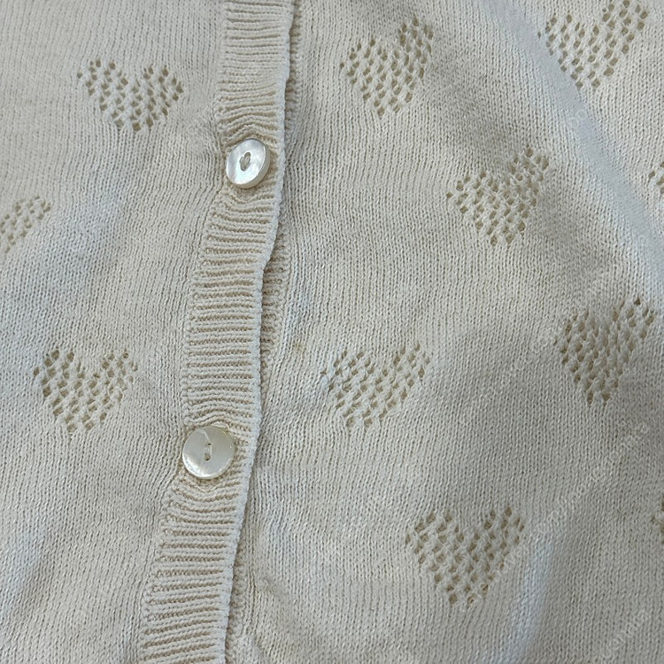 동그라미마켓 반팔 하트 가디건 M 아이보리 이미지