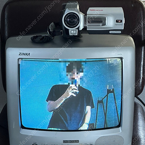 브라운관 tv + parasonic 캠코더