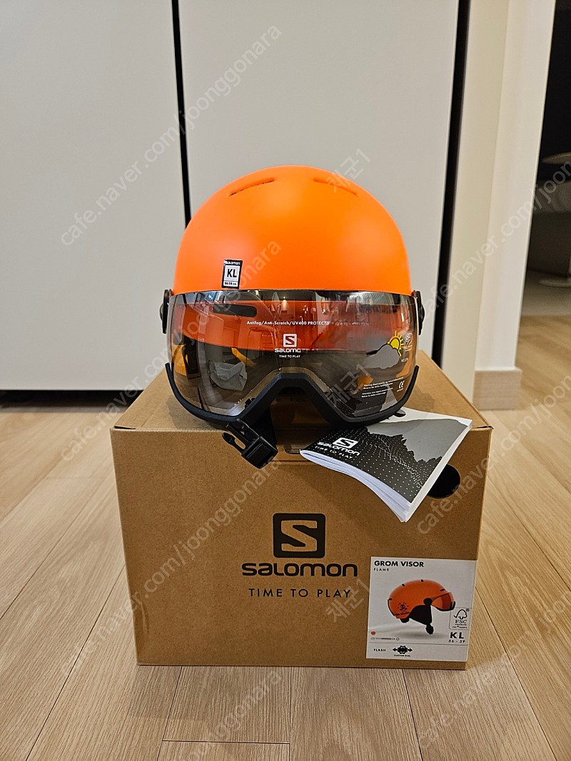 살로몬 grom visor 주니어 안전모 스키헬멧 새제품(오렌지)