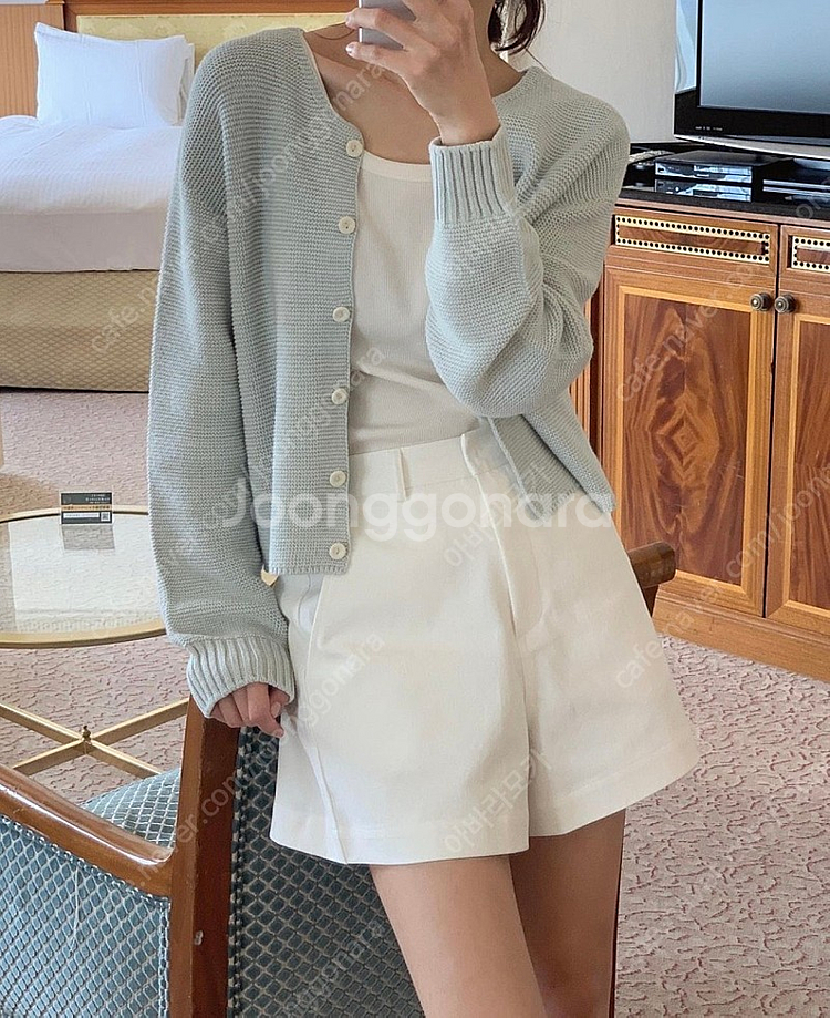 새상품 운포 뮤렛 로드니 민트 가디건--0