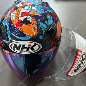 NHK R1 헬멧 오토바이 XXL, 사무라이 블랙/메탈유광 쉴드 포함