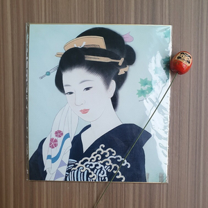 [ 일본산 ] ... 미인화 색지 달마 토산품 장식품 그림 액자 굿즈 우키요에 일본 일제