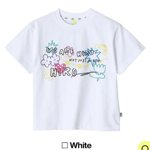 히로 컬러 드로잉 티셔츠 화이트 160 (새상품)