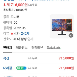 삼성 UHD 모니터 뷰피니티 LS32B800PXKXKR 미개봉 새상품