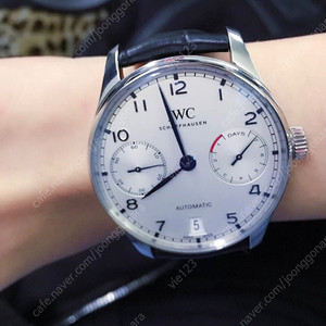 IWC 포르투갈 화이트 디스크 블루 침 42.3mm