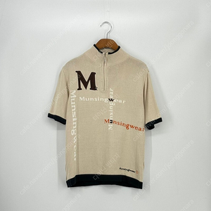 문싱웨어 반폴라 반팔 니트 (M size / BEIGE)