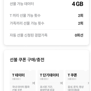 SKT 데이터 2기가 판매