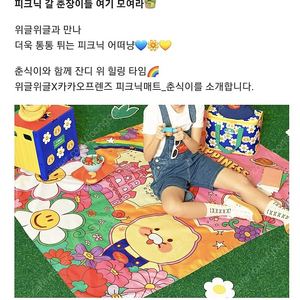 (미개봉) 위글위글 피크닉매트 춘식이 (카카오프렌즈 콜라보)