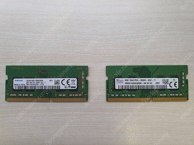 노트북용 메모리 DDR4 RAM 8G × 2