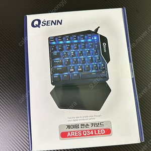 큐센 ares q34 게이밍 적축 한손 키보드 led