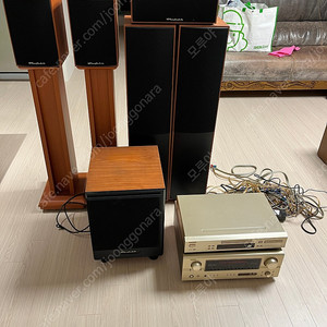 AV리시버 데논 AVR-2105 + Onkyo DVD player + 와피데일(Wharfedale Crystal) 크리스탈 스피커 세트(5.1 CH)