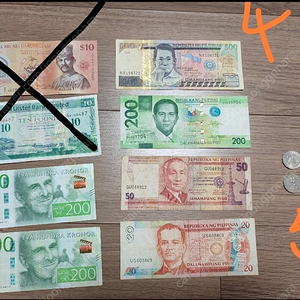 외국 화폐(지폐-스웨덴, 필리핀/동전-링깃)