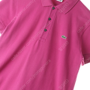 (M) 라코스테 반팔 카라 티셔츠 핑크 무지 아메카지