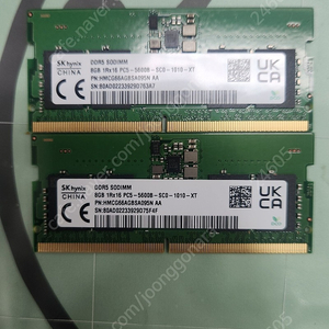 DDR5 노트북용 메모리(SODIMM) 8기가 2장 팝니다