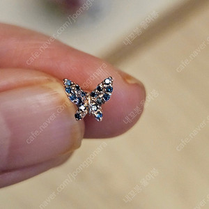 14k 블루다이아몬드 나비피어싱.새상품