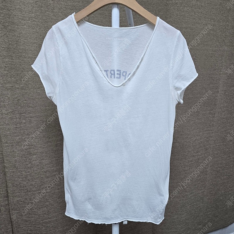 자딕앤볼테르 여성 브이넥 코튼 반팔 티셔츠 화이트(XS)