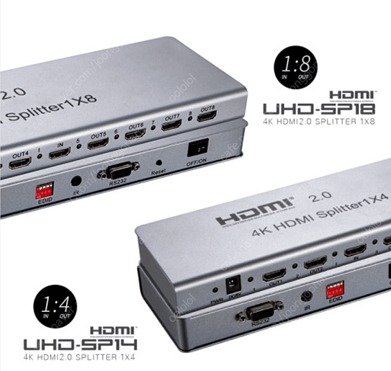 4K UHD HDMI 2.0 18Gbps 1:4 분배기 UHD-SP14