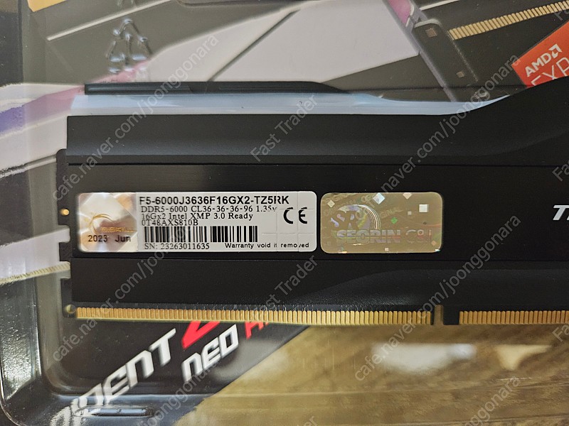 Trident Z RGB DDR5 6000 cl36 판매합니다. GSKILL DDR5-6000 CL36 TRIDENT Z5 RGB