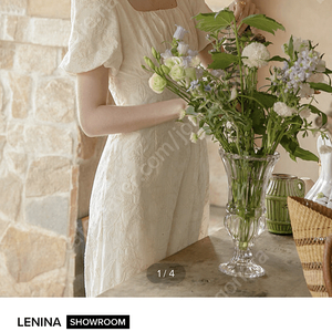 W컨셉 르니나 LENINA IRINA puff sleeve dress cream