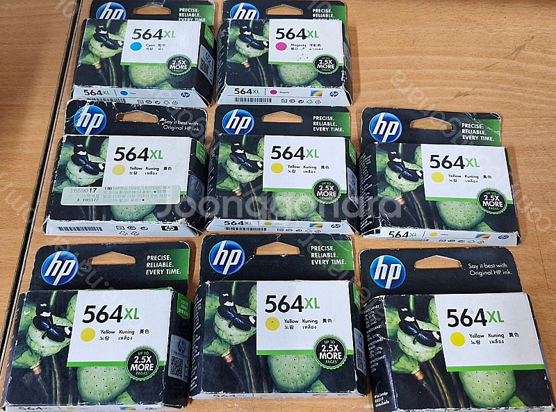 HP 정품잉크 564XL 파랑,빨강,노랑 팝니다.--0