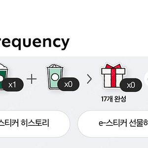 스타벅스 프리퀀시 미션 음료 e-스티커 1장