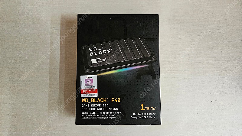 미개봉 WD Black P40 Game Drive 1TB 1테라 외장 SSD