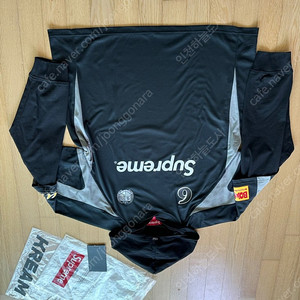 [XL] 23FW 슈프림 후드 사커 저지 블랙 새상품급 supreme hooded soccer jersey black - 23fw