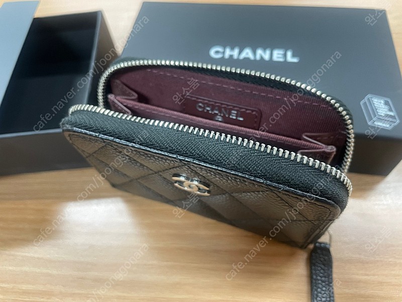 [정품]샤넬 클래식 캐비어 지퍼 카드 홀더 블랙동전지갑