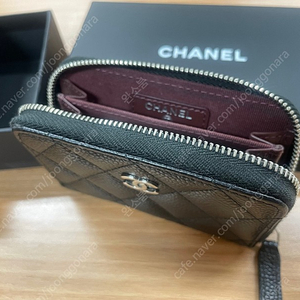 [정품]샤넬 클래식 캐비어 지퍼 카드 홀더 블랙동전지갑