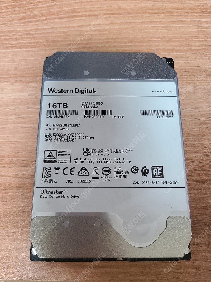 16TB HDD WD Ultrastar DC HC550 7200/512M 팝니다