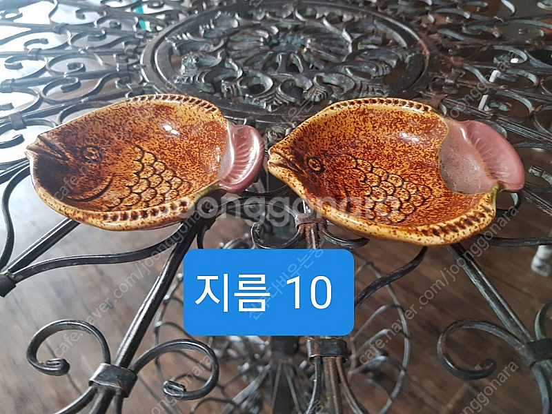 도자기 물고기 종지 식기 그릇 2pc--0