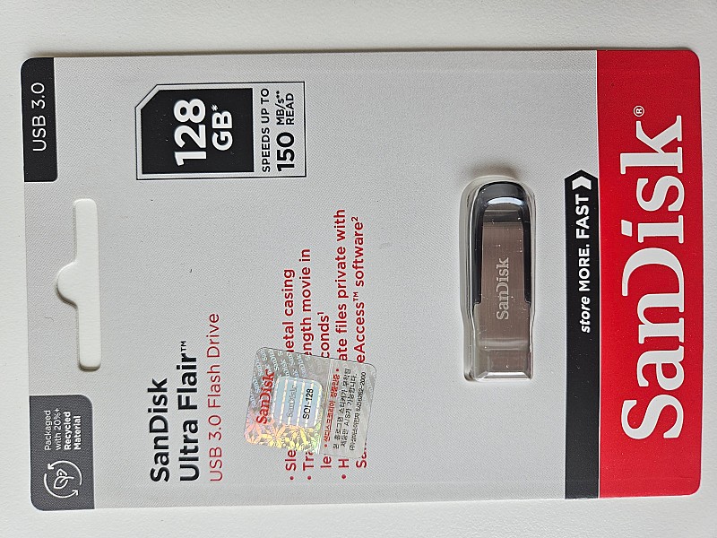 SanDisk Ultra Flair 128GB(USB3.0) USB 메모리 8천원 판매