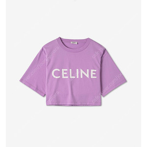 셀린느 로고 여성 크롭 반팔 티셔츠 라벤더 퍼플 M