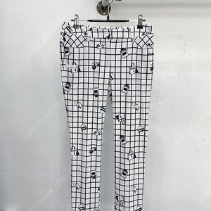 (64) 핑 화이트(네이비)사각체크 패턴 춘하용 스판 여성골프바지