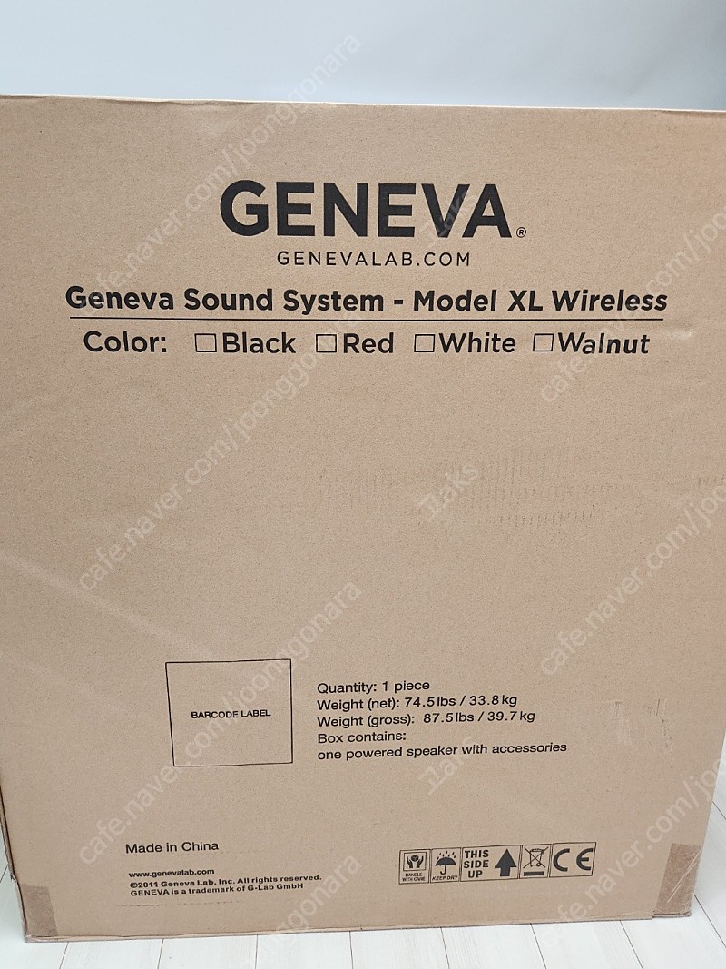 미개봉, 미사용 GENEVA Model XL Wireless 제네바 스피커 XL Walnut 색상 (미개봉, 미사용 스탠드 포함)