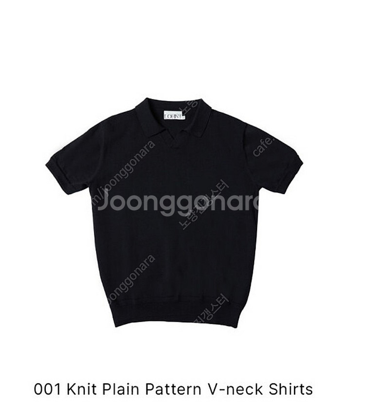 KKST 론트 오픈카라 반팔니트 XL 블랙--0